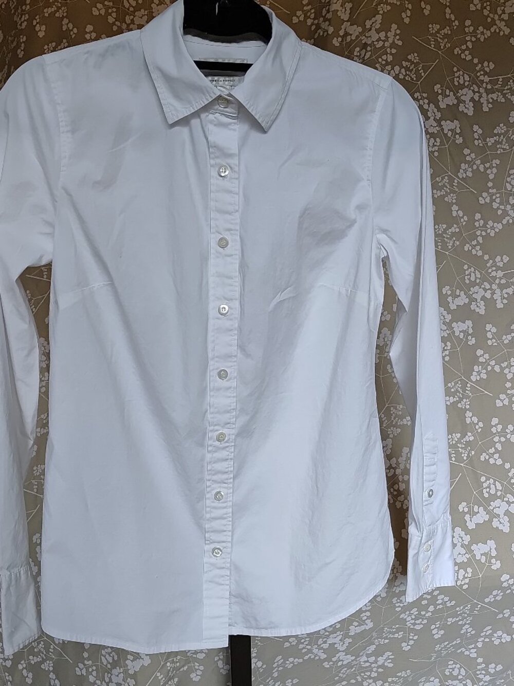 J. Crew XXS White Long Sleeve Button Down Shirt Cotton Stretch